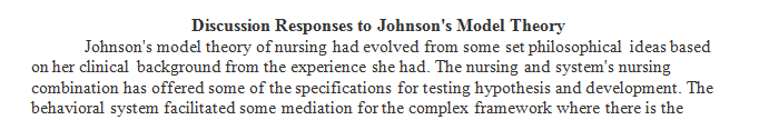 Discussion responses to Johnson's model theory