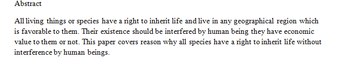 Do you accept the ethical argument that every species has the inherent right to survive without human interference