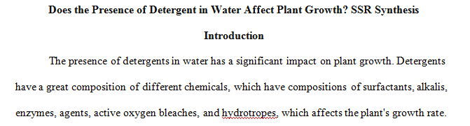 Does the Presence of Detergent in Water Affect Plant Growth