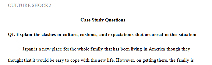 Explain the clashes in culture customs and expectations that occurred in this situation.