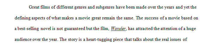 Have you ever seen a movie named Wonder