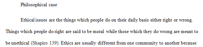 Identify the moral issue(s) and the parties involved