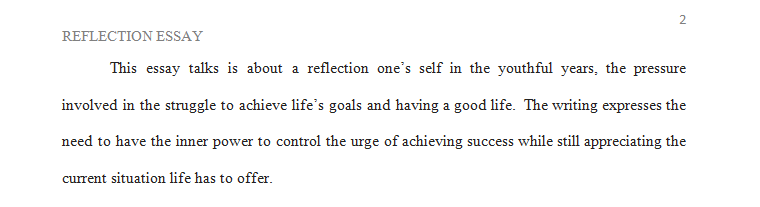 In at least two pages double spaced reflect on a past piece of writing.