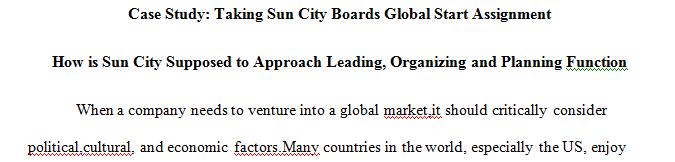 In this assignment you will outline and explain the key management considerations for going global