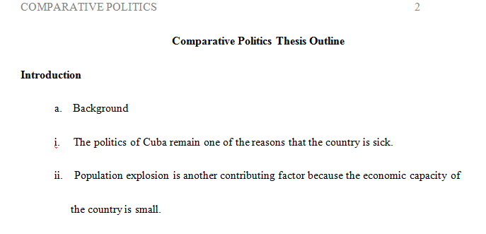 Module 03 Comparative Politics Project- Thesis and Outline 