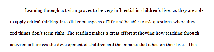 Reflections are based on the main ideas of the weeks reading assignment and class discussions