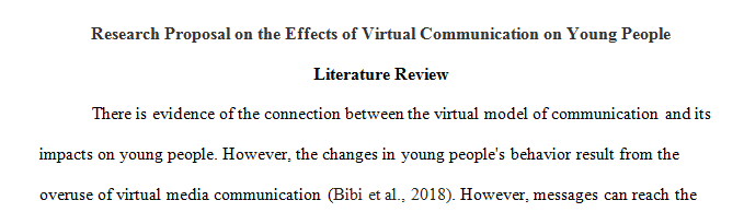 Research Proposal on the Effects of Virtual Communication on Young People