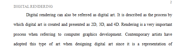 Research Topic: The digital renderings used by a contemporary artist.