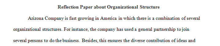 Research a company you believe is successful and describe their organizational structure.