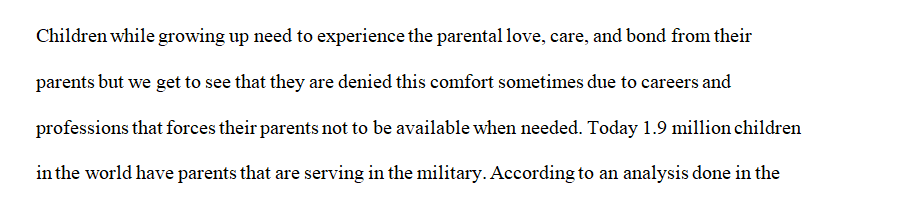 Research paper about student from military families