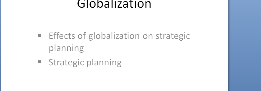 The purpose of the learning assignment is to offer students the opportunity to investigate their understanding of how globalization