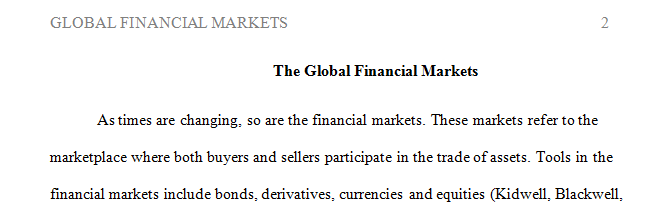 The purpose of these exercises will be to discuss a recent event(within the prior few weeks or so) that has taken place in the financial markets