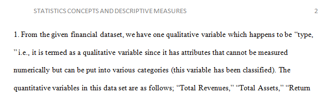 The purpose of this assignment to orient students to the key concepts in statistics.