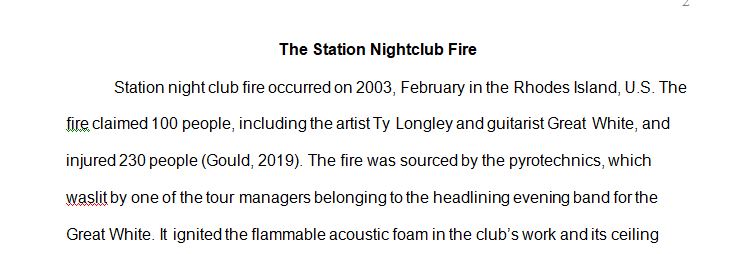 Topic The Station nightclub fire