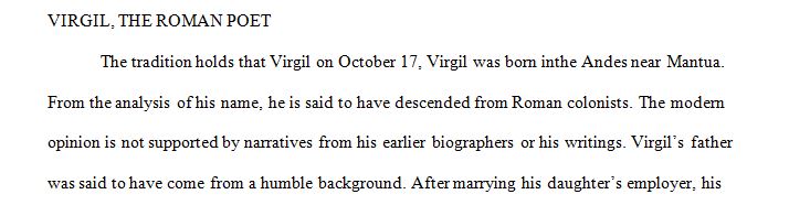 Topic  Virgil the Roman Poet