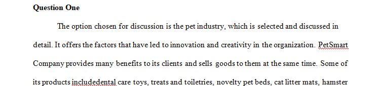 Use a company from the technology or pet industry that interests you. 