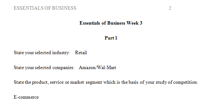 Week 3 Discussion lays the foundation for your Industry Analysis research due Week 9.