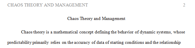 What is Chaos Theory and how does it apply to Management