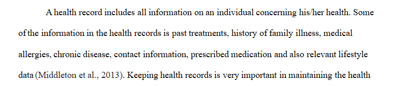 What is the purpose(s) the health record