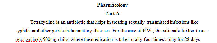 What is the rationale for using tetracycline for P.W.’s STIs