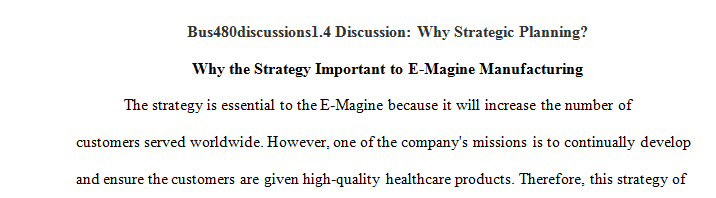 Why is strategy important to EMAGINES Manufacturing