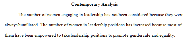 Write an essay on your analysis of the current issues related to women in leadership