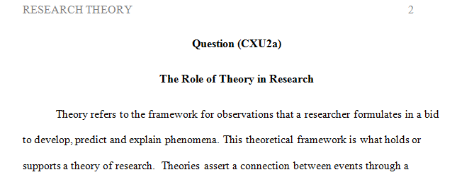 Write an explanation of the role of theory in research.