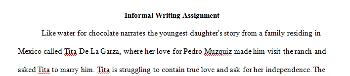 Write an informal essay in which you identify and discuss the three aspects of today's reading assignment that you personally found to be the most unique or different