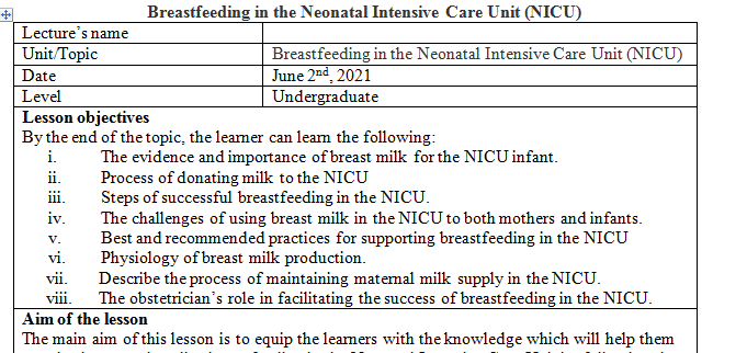 Breastfeeding in the Neonatal Intensive Care Unit