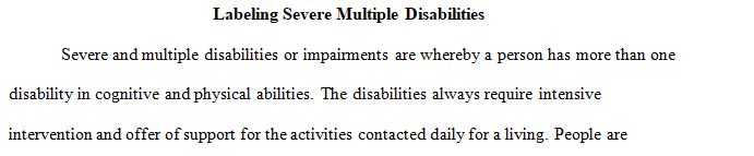 Topic: labeling severe multiple disabilities