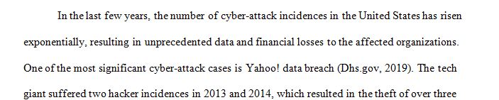 Using the Web or other resources, research an example of Cyber Terrorism.