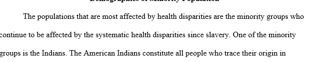 Which populations are affected by the public-health issue you have selected? Describe the demographics of this population in detail.