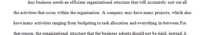 Analyze the type of organizational structure at your place of work.