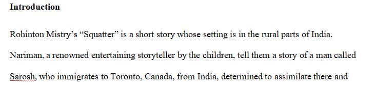 Choose one of the following stories for your essay