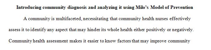 Demonstrate community assessments and apply the principles of epidemiology