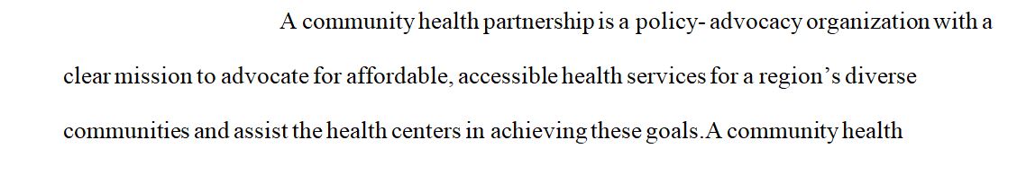Elements needed to form your proposal for a community health partnership.