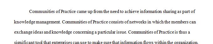 Evaluate the understanding level of students related to communities of Practice