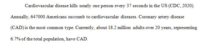 Heart disease remains one of the top causes of mortality in the Unites States.