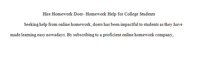 Homework Help For College Students