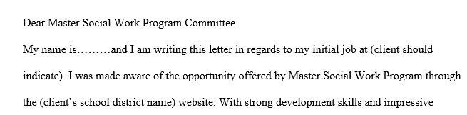 I am in need of a statement letter with at least 500-700 words of why I would like to be in the Master's Social Work program.