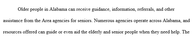 In need of a research paper on a free grant to help elderly people in the state of Alabama.