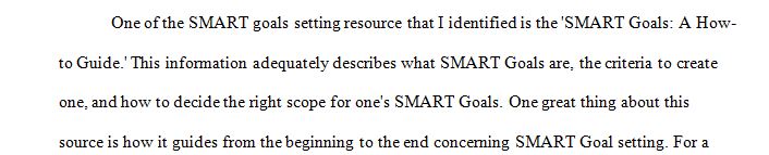 Locate an additional SMART goal setting current resource