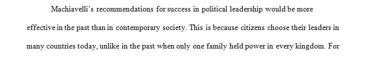 Machiavelli's Theory on Political Leadership