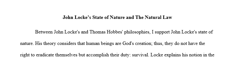 Make an argumentative speech defending the philosophies of either Thomas Hobbes or John Locke.
