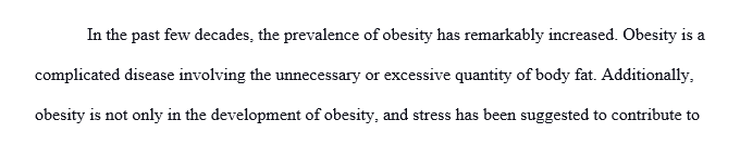 Stress as it relates to obesity