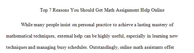 Top 7 Reasons You Should Get Math Assignment Help Online