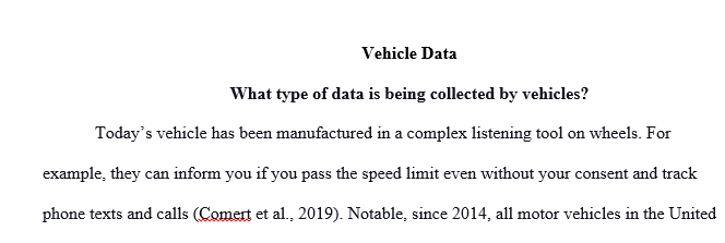 What type of data is being collected by vehicles? In what situations can this data be really useful?