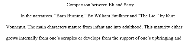 Write a comparison contrast essay by choosing two characters depicted in any book or short story