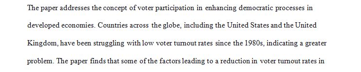 A paper intended to inform policy decision makers