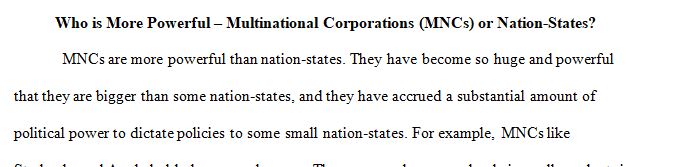 Are multinational corporations (MNCs) now more powerful than nation-states